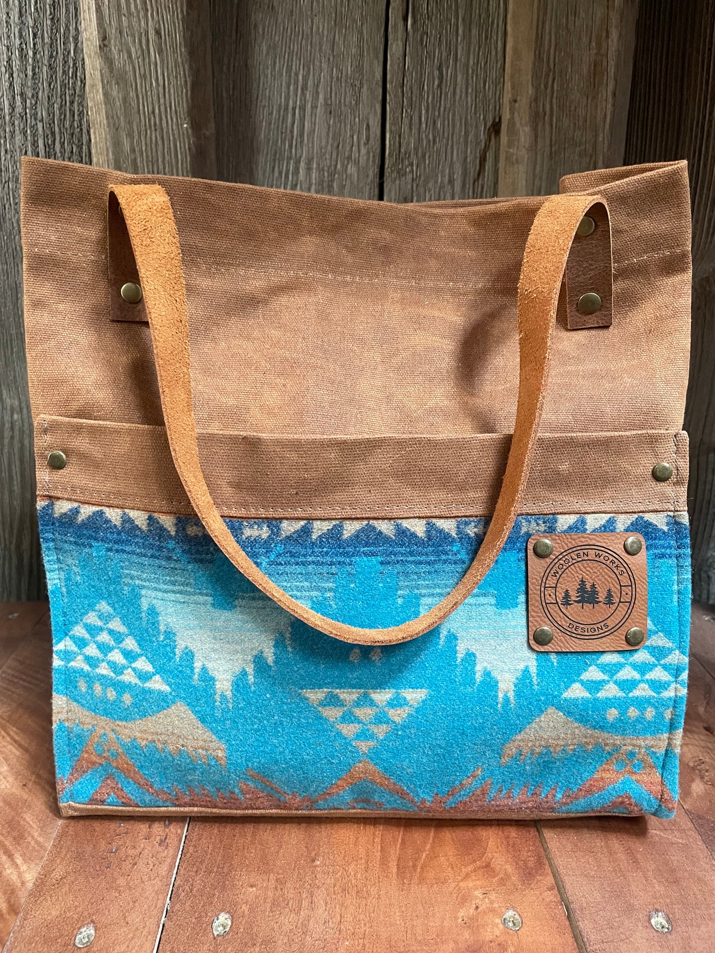 Waxed Canvas and Pendleton Wool Forager Bag
