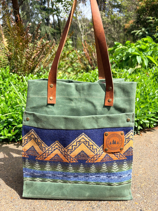 Waxed Canvas and Pendleton Wool Forager Bag