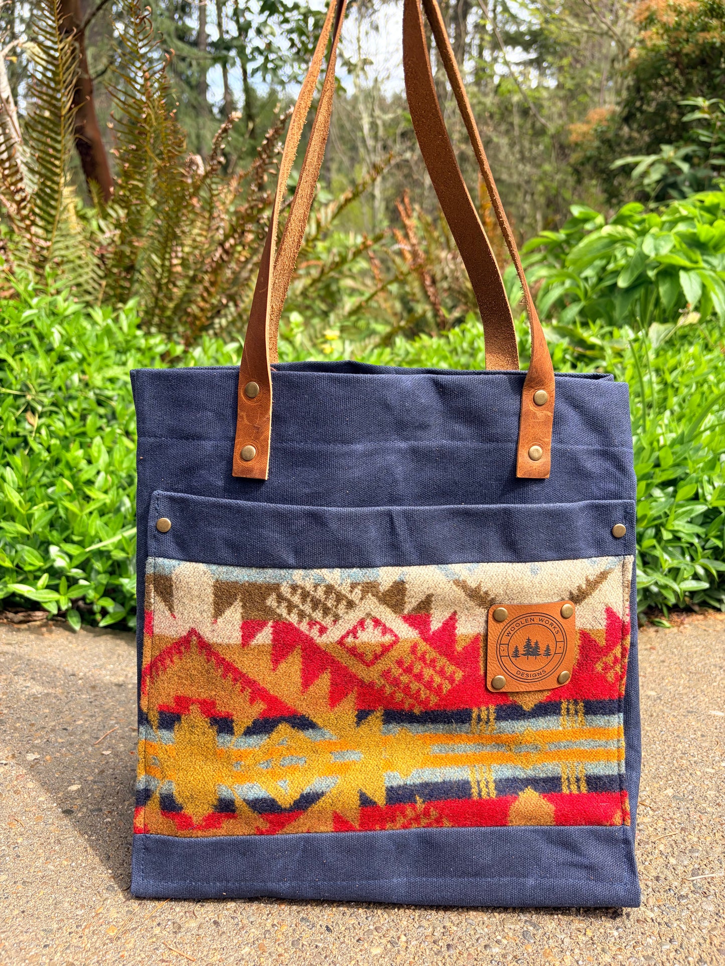Waxed Canvas and Pendleton Wool Forager Bag