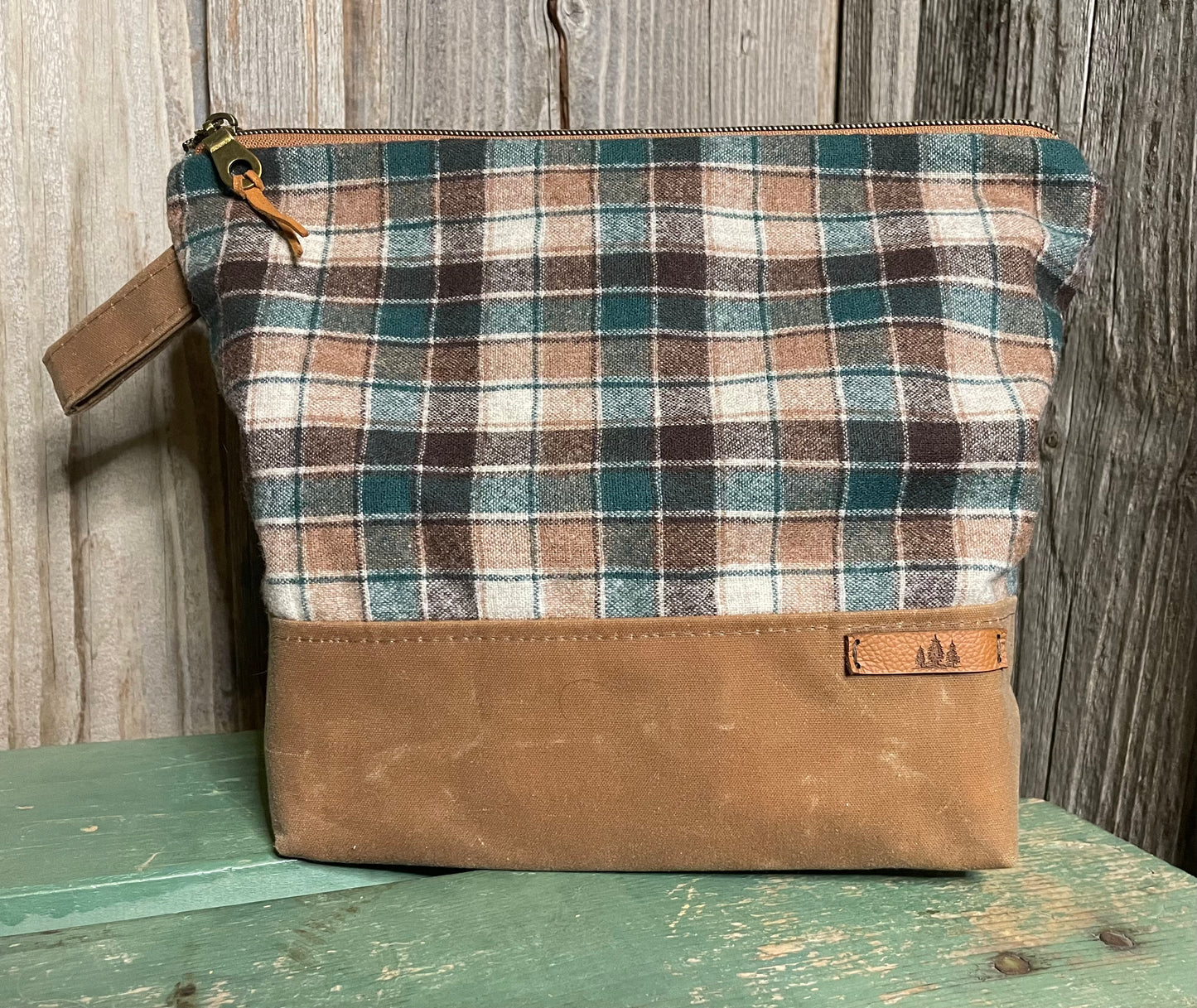 Wool and Waxed Canvas Medium Explorer Pouch