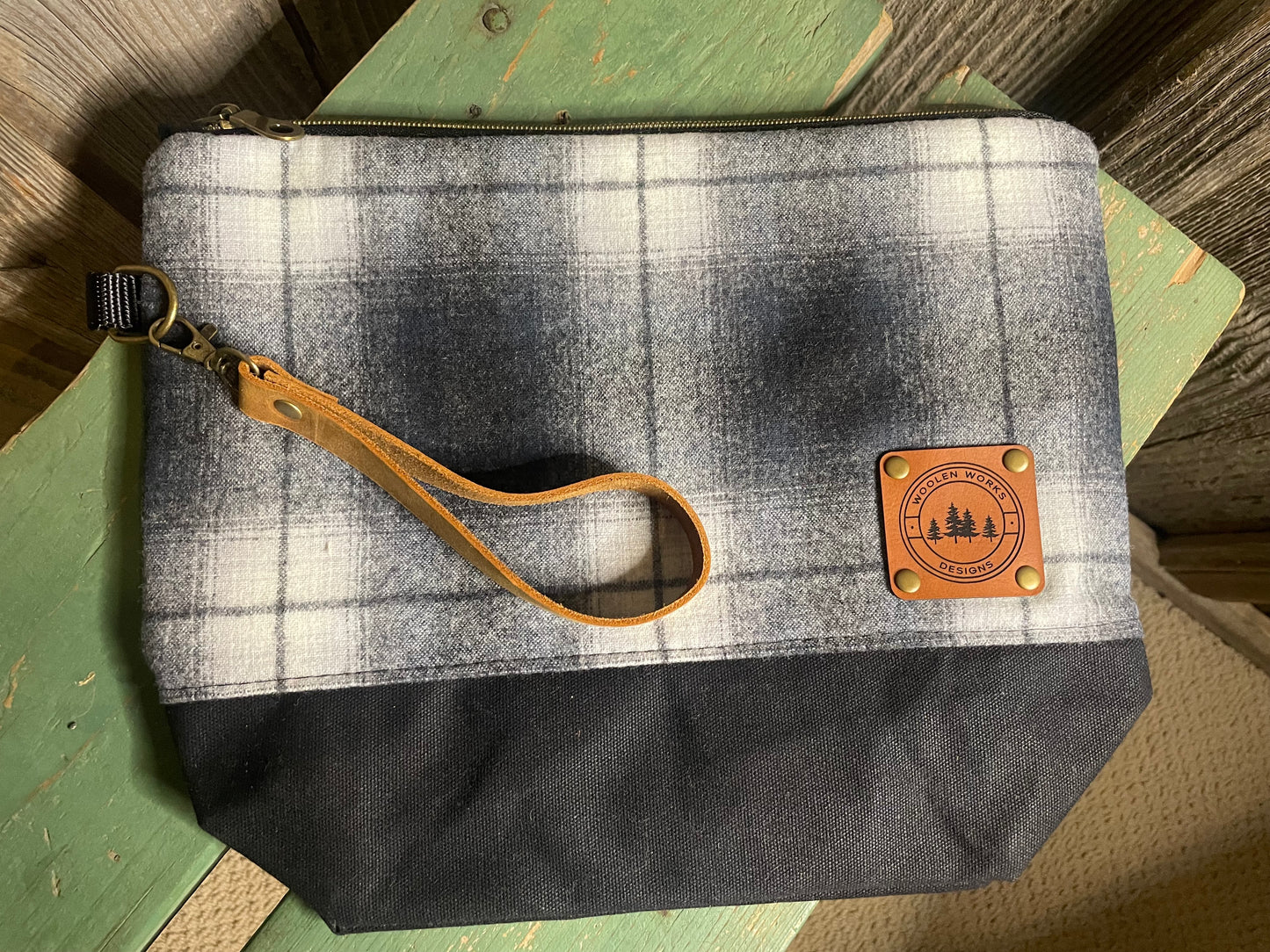 Wool and Waxed Canvas Medium Explorer Pouch