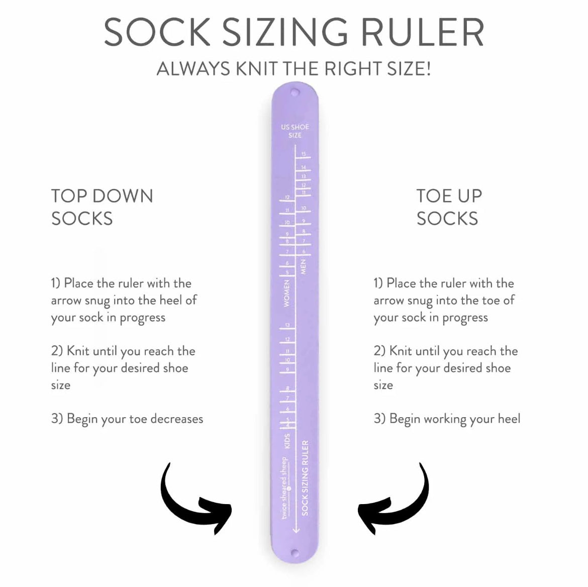 Twice Sheared Sheep Sock Ruler